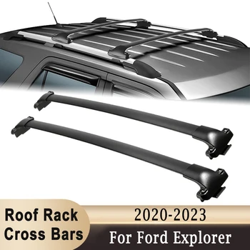 Bare transversale Bare Transversale pentru Ford Explorer 2020-2023 Aluminiu Masina Acoperiș de Marfă portbagaj Rack Suport Traverse 75 kg Sarcina