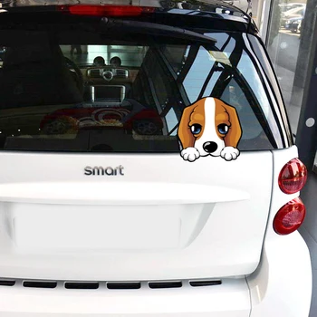 Aliauto Auto-styling Câine de Desene animate Peep Masina Amuzant Autocolant Fereastra Decal de Sticlă Accesorii pentru Bmw Ford Focus 2 3 Vw, Skoda, Polo, Golf