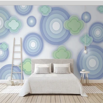 La comanda Orice Dimensiune de Moda Abstract Cloud 3D Cercul Wallpap Dormitor Living Perete de Fundal Papel De Parede de Decor Acasă Poster
