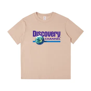 Noi de Vară pentru Bărbați T-shirt Discovery Channel 230gsm de Bumbac de Înaltă Calitate, cu maneci scurte Barbati Femei t-shirt Teuri Y2K Topuri Haine