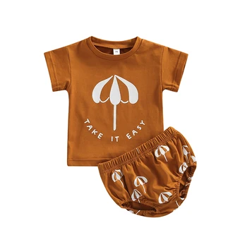 FOCUSNORM 2 Stil Nou-născuți Băieți Copii Haine Seturi de Imprimare Model cu Maneci Scurte T-Shirt + Elastic Talie pantaloni Scurți/Lungi, Pantaloni