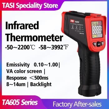 TASI TA605A Digital Termometru Infrarosu Non-Contact, Ecran Color Industral Utilizarea Laser de Poziționare Temperatura Metru