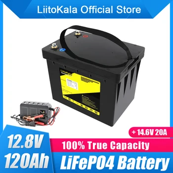 LiitoKala 12.8 V 120Ah LiFePO4 Baterie 12.8 V Putere Acumulator de 4000 de Cicluri Pentru RV Rulote Golf Off-Road, Off-grid Vântul Solar