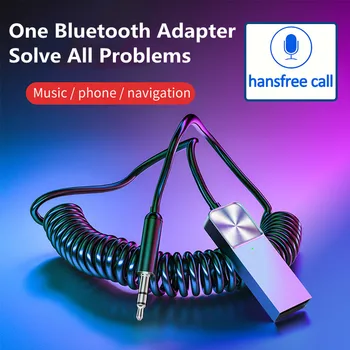 Aux Bluetooth Adaptor Pentru Masina kit Jack de 3,5 mm Bluetooth USB 5.0 Receptor, Difuzor Auto Handfree Stereo Wireless Audio Transmitter