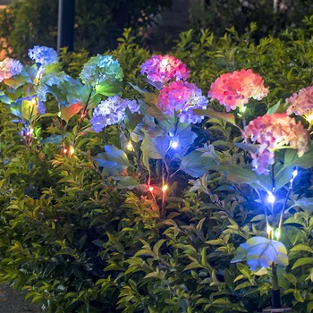 ZK40 Floare Hortensie Solare Lumina Led-uri în aer liber, Grădină cu Gazon, cu Lămpi pentru Grădină și Legume Terasă Casă de Țară Decor