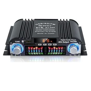 BT-998 HIFI Audio Digital Amplificator Display LCD ClassD Putere Amplificador Radio Bluetooth Masina Acasa Vorbitor FM, USB, SD