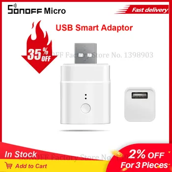 Itead Sonoff Micro USB 5V Inteligent Adaptor Wifi Comutator Wireless USB Adaptor Pentru Smart Home Automation prin eWeLink Alexa de Start Google
