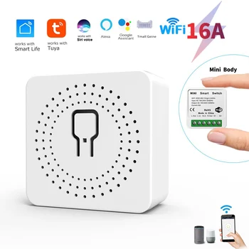 16A Tuya WiFi Smart Switch Control 2-way Mini Smart Breaker Monitor de Putere de Viață Inteligentă Activitatea de Control cu Alexa de Start Google Alice