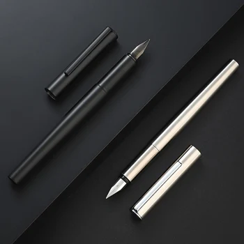 Din Oțel inoxidabil Negru Metal Stilou, Extra Fine Peniță,Include 10 de Cartușe de Cerneală și Cerneala Refill Converter, Scris de Buna