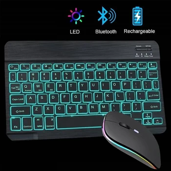10inch lumina de Fundal Tastatură Bluetooth Mouse-ul Pentru IOS, Android, Windows,Tastatură cu iluminare de fundal Pentru iPad-ul,Wireless Teclado Pentru Tableta Samsung
