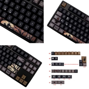 85% PBT Fantomă Spațiu Taste 136-Cheie Sublimare Cherry Inaltime Tasta Caps Pentru MX Comutator Mecanic Keyboard Keycap