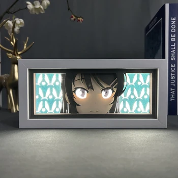 Anime Lightbox Fata Bunny Mai Sakurajima pentru Decorare dormitor Manga Tăiat Hârtie Masă Lampă de Birou Anime Cutie de Lumină Mai