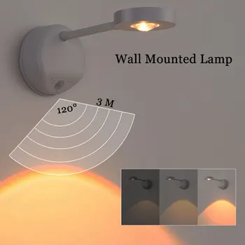 LED Lumini de Noapte Corpul Uman Inductie Montat pe Perete Lampa Smart Touch de Tip C Lampa de Noapte Cabluri Gratuit Decor Interior Cadou Spoturi