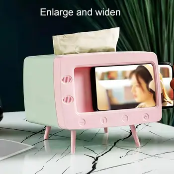 Cutie de tesut TV Formă de Suport de Telefon Slot Praf-dovada ABS Distribuitor de Hârtie Șervețel de Box pentru Birou/Home