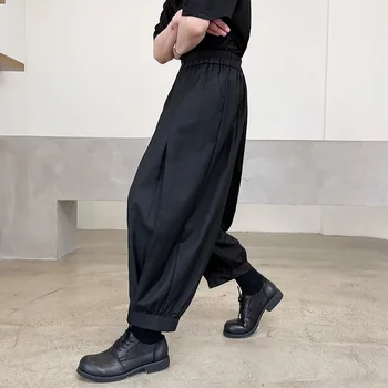 2021 primavara-vara stil coreean personalitate falduri design harem pantaloni barbati casual liber sălbatice pantaloni pentru bărbați trousera,marimea M-XL