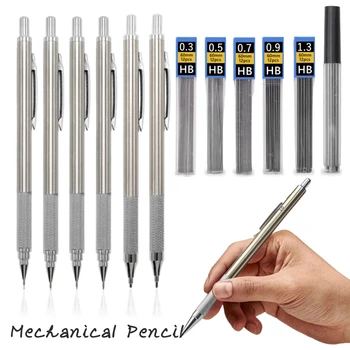 Metal Creion Mecanic 0.3 0.5 0.7 0.9 1.3 2.0 mm Elevi Arta de Desen de Proiectare HB Plumb Negru Set de Cupru Materiale din Oțel Inoxidabil