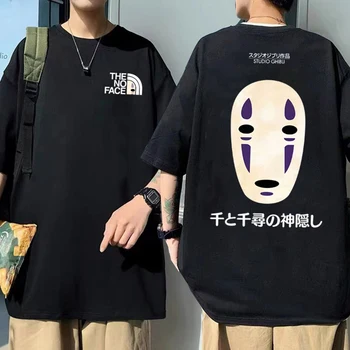 Hip Hop Streetwear Bărbați T-Shirt Anime Spirited Away Nu Fata de Om Tipărite Tricou de Vara 100% Bumbac Casual Tricouri Unisex Y2K Haine