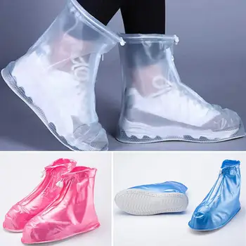 1 Pereche de Ploaie Pantof Acoperă cu Fermoar Impermeabil anti-Alunecare de Închidere de Protecție din PVC Femei Ploaie Pantof Acoperă Cizme de Protecție pentru Femei