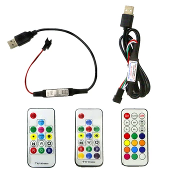 USB DC5V Pixel Benzi cu LED-uri Controler de la Distanță Mini 3key RF 14key 17key 21key Controler Pentru WS2812B SK6812 Pixel Plin de Culoare Benzi