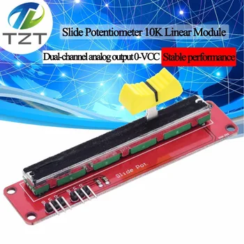 TZT Slide Potentiometru de 10K Liniar Modulul de Ieșire Dublă pentru Arduino, AVR Bloc Electronic