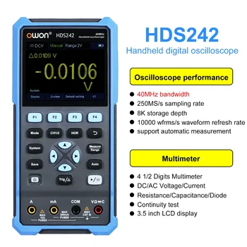 OWON HDS242 /HDS272/ HDS242S / HDS272S Portabile Osciloscop Digital 2 Canale cu 70MHz Bandwidth Digital True-RMS Multimetru