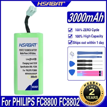 HSABAT NR49AA800P Baterie de 3000mAh pentru PHILIPS FC8800 FC8802 Vid Robot Aspirator Pachet replacent Baterii