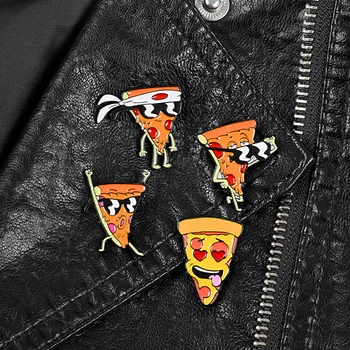 Drăguț Pizza Email Broșe Dinamic, Amuzant, Ciudat Pin De Desene Animate Drăguț Pizza Insigna La Prieteni Carora Le Place Pizza Bijuterii Cadou Pentru Copii