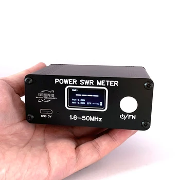 0.5-150W SWR Putere 1.6-50MHz SWR Metru de Putere Watt-Metru, cu Built-in Baterie si LED Display Ecran Hf frecventa Putere