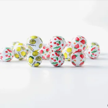 Noi 20buc fructe Rotunde de Lemn, Margele DIY acasă personalizate decoratiuni bijuterii, Jucării pentru Copii Brățară Accesorii