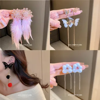 1 Pereche coreean Cluster de Cristal Cercei Nou Design de Moda Temperament Cercei Personalitate Cercei fluture