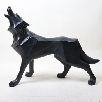 Polyresin Lup Figurina Decor Acasă Abstract Sculpturi Cameră Decor Accesorii De Birou Mobilier De Animale Ornament Rășină Statui