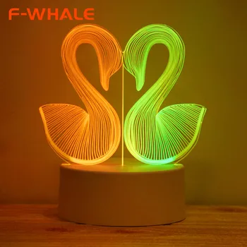3D Lampa Acrilice Lampa Două culori USB LED Lumini de Noapte de Crăciun, Decoratiuni de Craciun Acasa Dormitor Ziua Decor de Nunta Cadouri pentru Copii