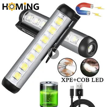 Portabil cu Lanterna LED-uri Mini USB Reîncărcabilă în aer liber Camping Lampa cu Lumina de Urgență Reglabil rezistent la apa Lanterna Lanterna