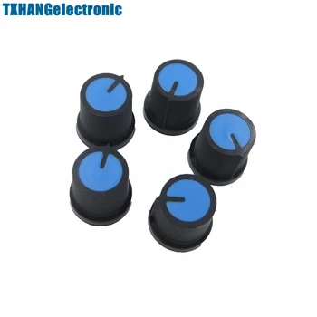 10BUC Negru Buton Albastru Fata de Plastic pentru Rotativ Conic Potențiometru Gaura de 6mm Nou diy electronice