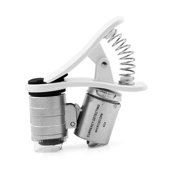 Universal Clip Lupa 60X Mgnifying Sticlă de Buzunar Portabil Microscop cu LED UV Lumină Telefonul Clip pentru Imprimare F1FB