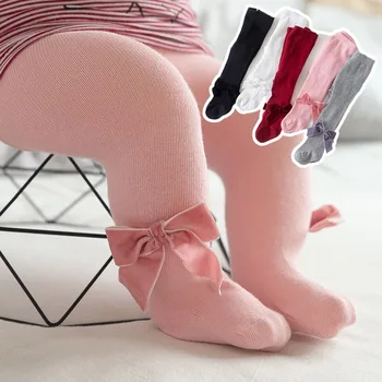 Arc drăguț Copil Fată Colanti de Bumbac Moale Tricotate pentru Nou-născut Copilul Dresuri de Iarnă Încălzit de Picior Copil Ciorapi Chilot meisje