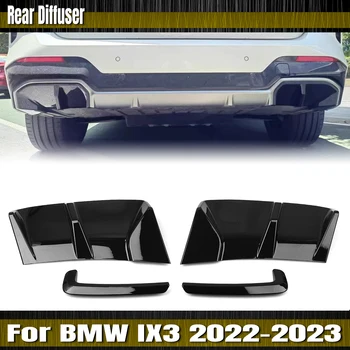 Negru lucios Auto Bara Spate Spoiler Partea Splitter Acoperi & Ceață Capac de Lumină Lampă Cadru Garnitura Pentru BMW IX3 2022-2023