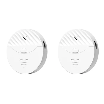 2X Tuya Wifi Inteligent de Alarmă Ușă Și Fereastră Senzor de Vibrații de Securitate Alertă de Protecție Funcționează Cu Alexa, Viața Inteligentă(Alb)