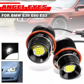 1BUC 80w Masina Alba Angel Eye Lampa de Ceață cu Led-uri Faruri Pentru BMW 1 5 6 7 Seria E87 E39 E83 E53 E60 E61 E63 E65 X5 X3 525i 530i 540i