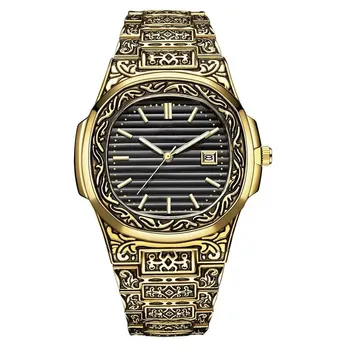 2023 cel Mai bun-de vânzare Ceas pentru Oamenii de Afaceri de Moda de Lux Calendar Cuarț Oțel Inoxidabil de Aur pentru Bărbați Ceasuri Relogio Masculino