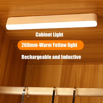Cabinet condus de Lumină USB de Reincarcare Mișcare Senzor de Noapte Lumina Dormitor Bucătărie Scara Dulap Dulap de Perete Magnetic, Lampa