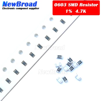 300PCS 0603 Chip Fixe Rezistor SMD Rezistor de 1% 4.7 K ohm 4K7 472