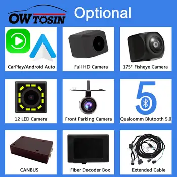 Owtosin Optional Cost Suplimentar Pentru USB CarPlay, Android Auto Blutooth 5.0 Extins Cablu Fisheye Camera Frontală de Fibre Decodor Majoritatea Cutie