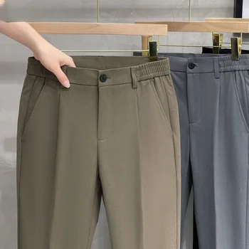 Barbati Casual Pantaloni Lungi Largi de Oameni talled În Toamna și Primăvara 2023 Bărbați de Înaltă Calitate Elastic Talie Pantaloni pentru Bărbați A234