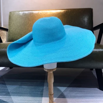 25cm pălărie de paie lacul albastru palarie de soare ultra-subțire respirabil femei de vară pălărie găleată pălărie de soare pălărie de paie esențiale de călătorie pentru bărbați și femei