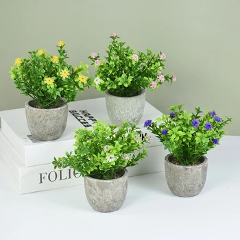 Mini Artificiale Plante de Ghiveci pentru Bonsai Copac Mic Iarba Verde Ornament pentru Casa Gradina Decoratiuni Camera de Birou Desktop Flori False
