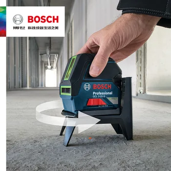 Bosch Nivel cu Laser GCL2-15G 2-Linii de Cruce Verde Nivel cu Laser Orizontală și Verticală Nivel cu Laser Auto-Nivelare cu Rotary Bază
