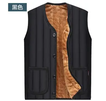 1buc/lot stil chinezesc Sacou Bărbați fără Mâneci Vestă de lână de iarnă o-gât casual de iarna vesta de sex masculin singur pieptul vesta