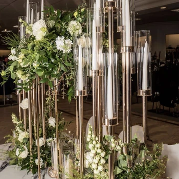 En-gros de cristal sfeșnic candelabre de masă decoratiuni florale nunta AB0137