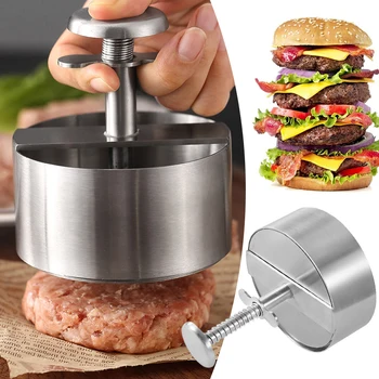 Presa Hamburger Patty Burger Maker 304 Din Oțel Inoxidabil Non-Stick De Porc Carne De Vită Burgeri Manualul De Presă Mucegai Pentru Grătar Tavă Carne Instrument